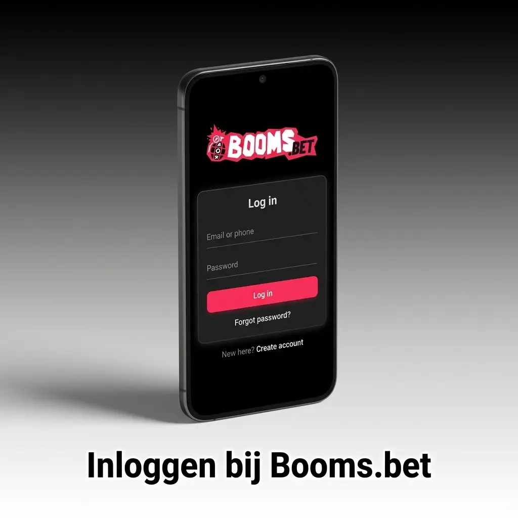 Inloggen bij Booms.bet met e-mailadres en wachtwoord via het inlogscherm